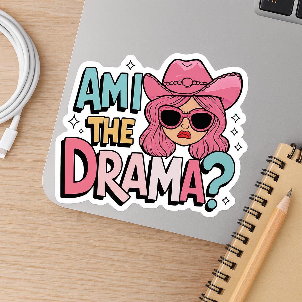 Am I The Drama? Funny Pink Cowgirl