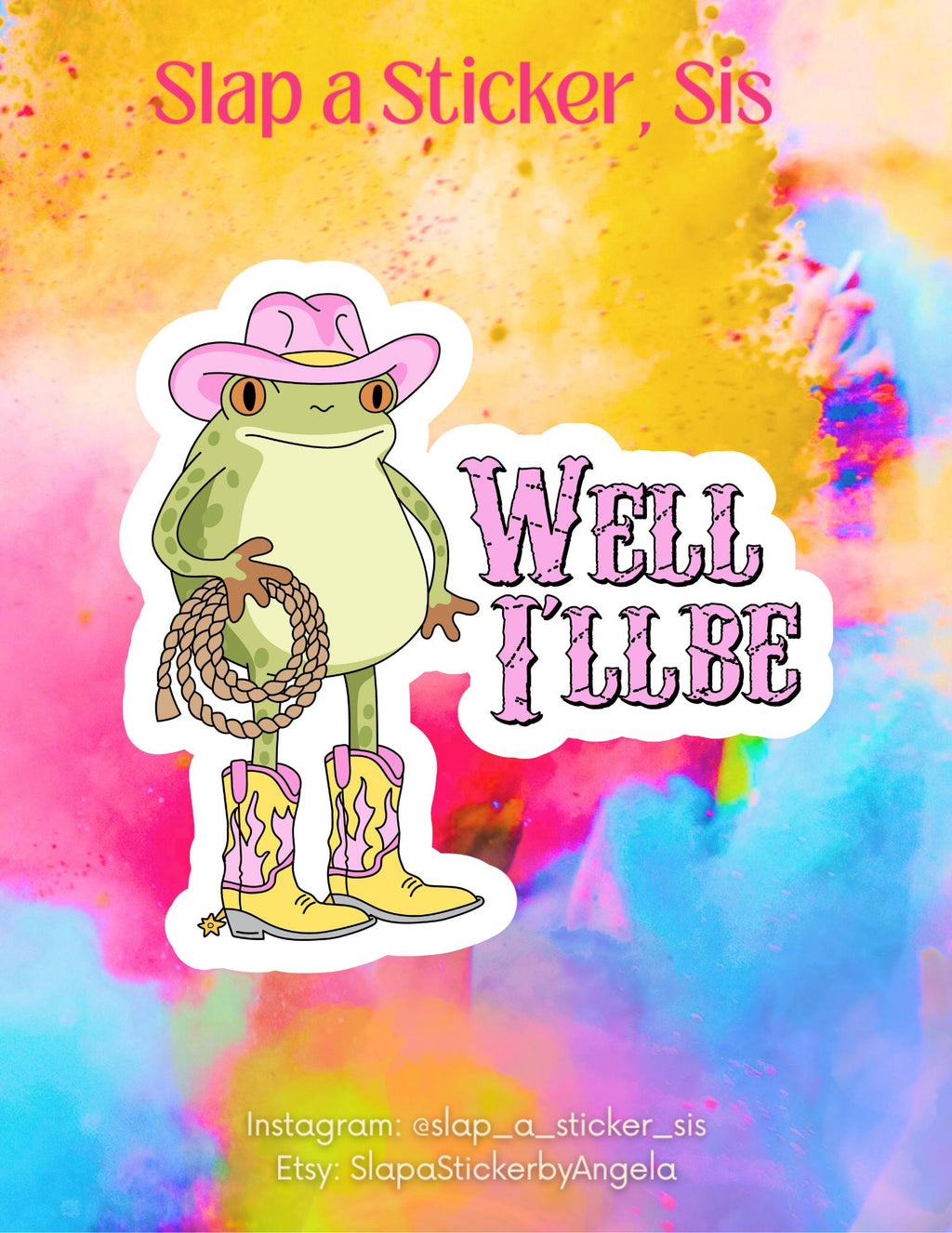 Cowboy Frog Sticker | Yeehaw Western Boot Vinyl Decal