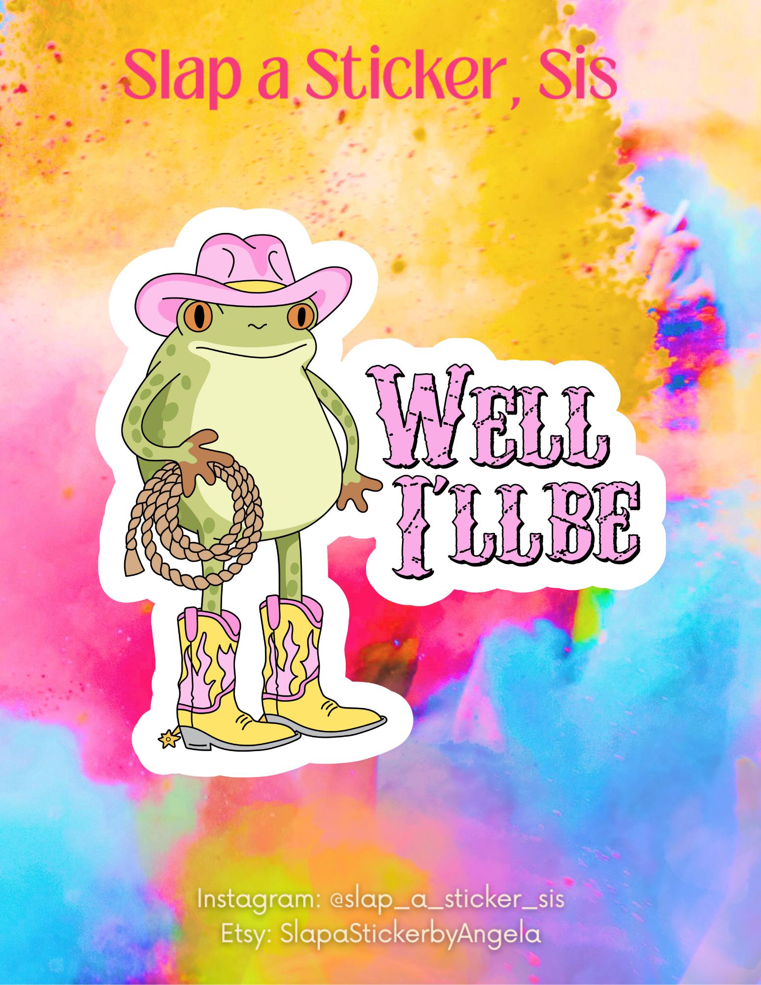 Cowboy Frog Sticker | Yeehaw Western Boot Vinyl Decal