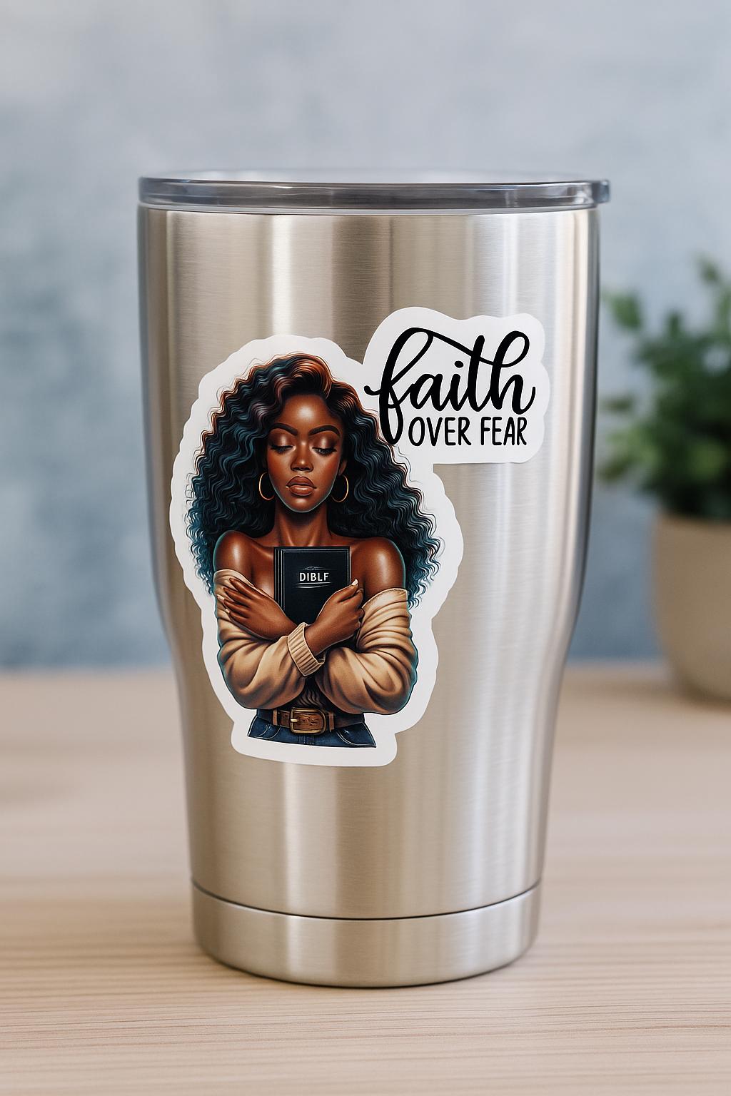 Praying Black Woman Sticker: Inspirational Christian Vinyl Decal