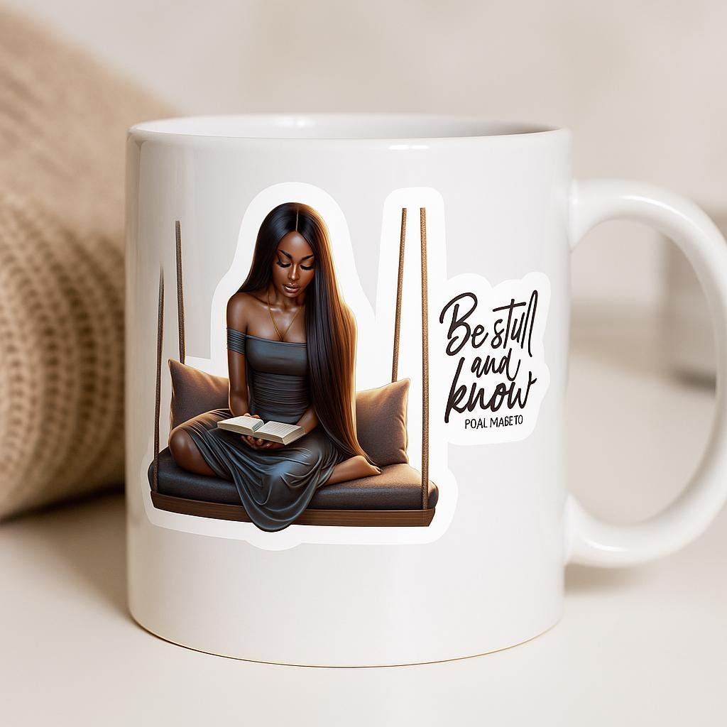 Be Still and Know Sticker: Black Woman Bible Verse Decal