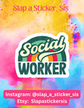 Retro Rainbow Social Worker Sticker • Waterproof Vinyl Decal
