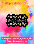 Boho Daisy Social Worker Sticker • Waterproof Vinyl Decal