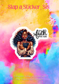 Faith Over Fear Sticker | Black Woman Faith Art | Christian Inspirational Vinyl Sticker | Bible Verse Sticker | Slap a Sticker, Sis
