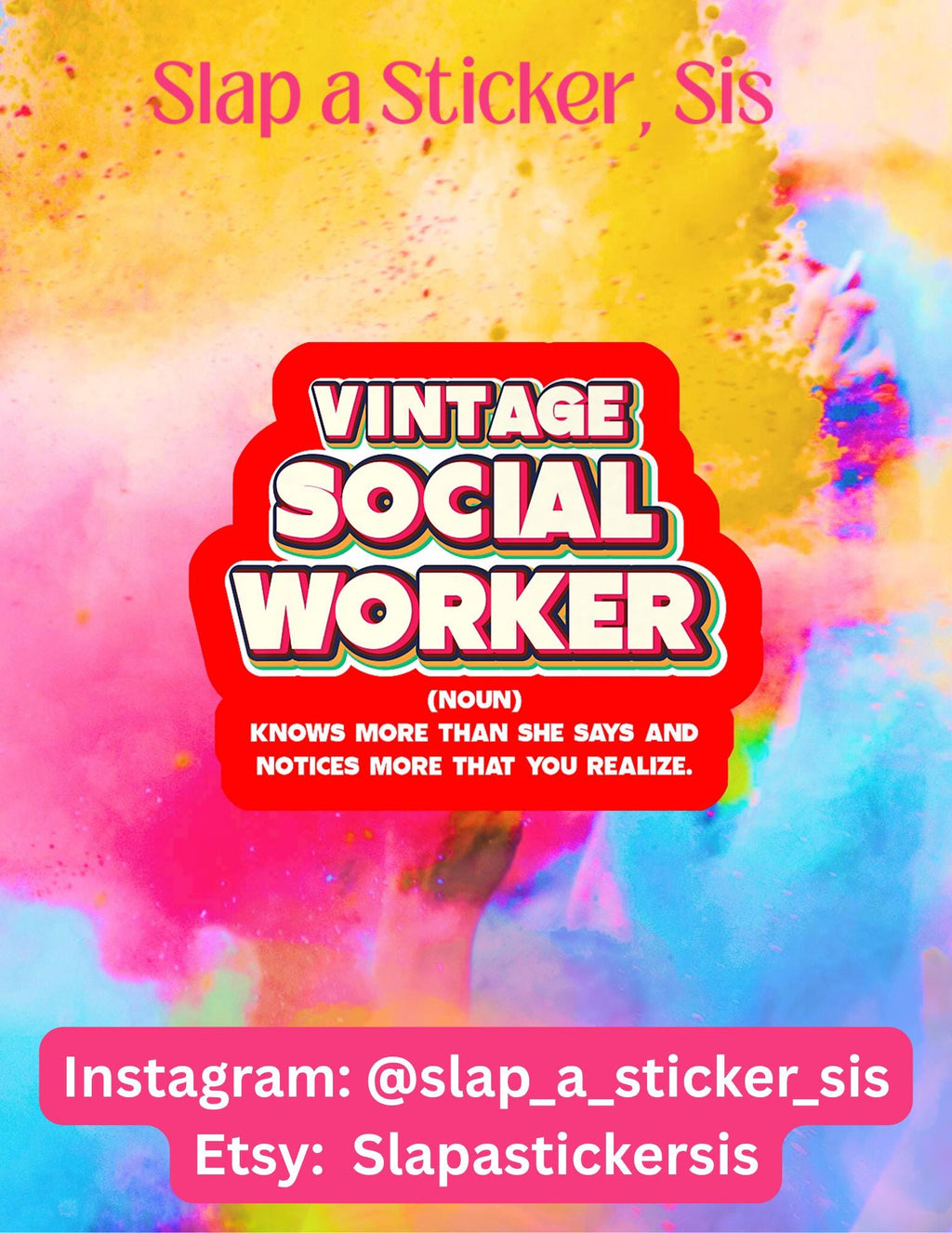 Vintage Social Worker Sticker • Funny Definition, Mental Health Gift