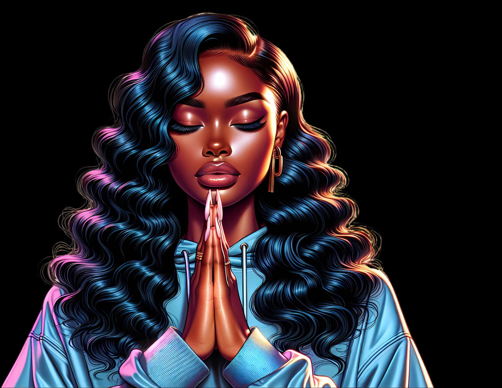 Women of Faith Sticker | Praying Black Woman Art | Christian Inspirational Sticker | Faith-Based Vinyl Decal | Slap a Sticker, Sis