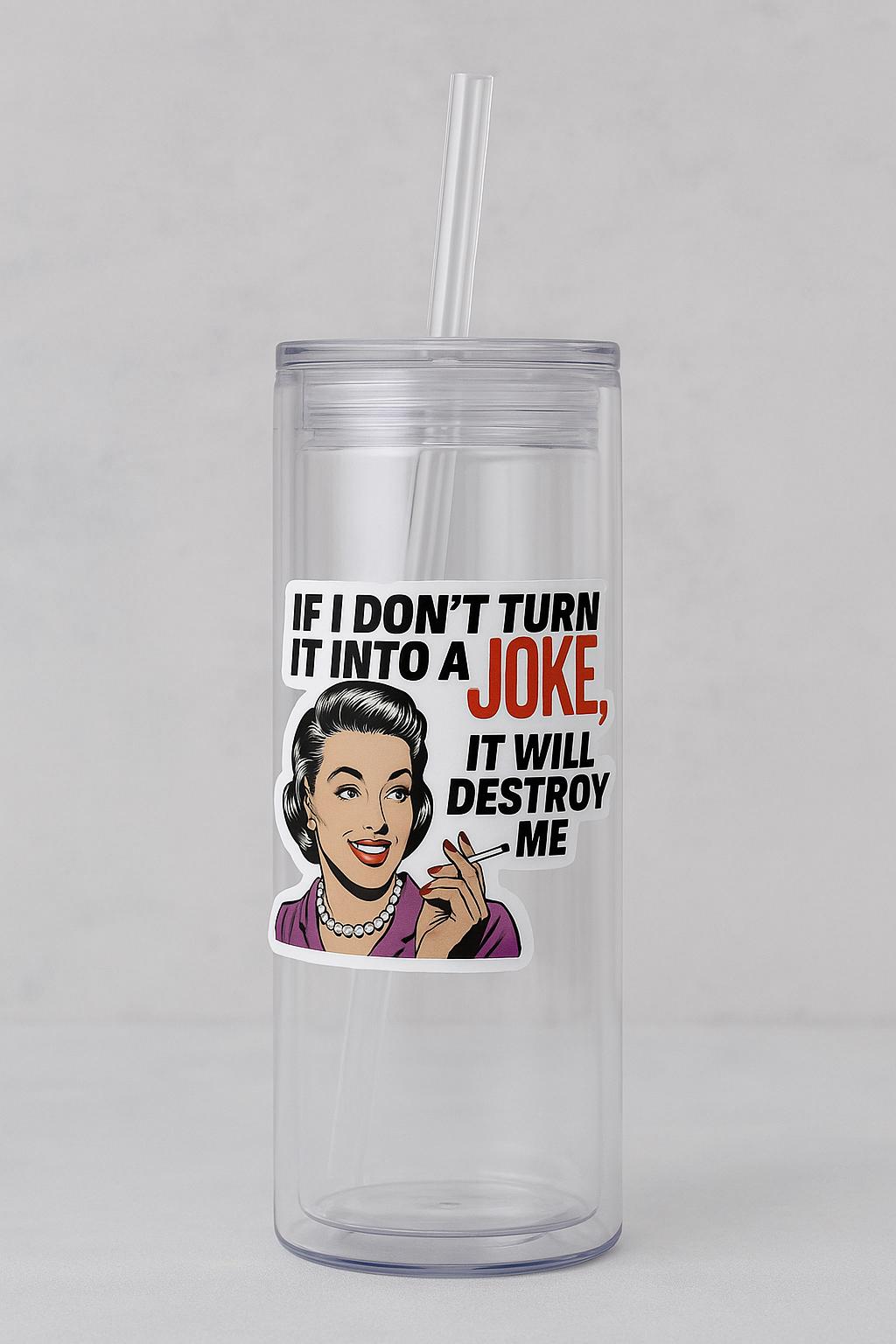 Funny Retro Housewife Sticker: Dark Humor, Mental Health